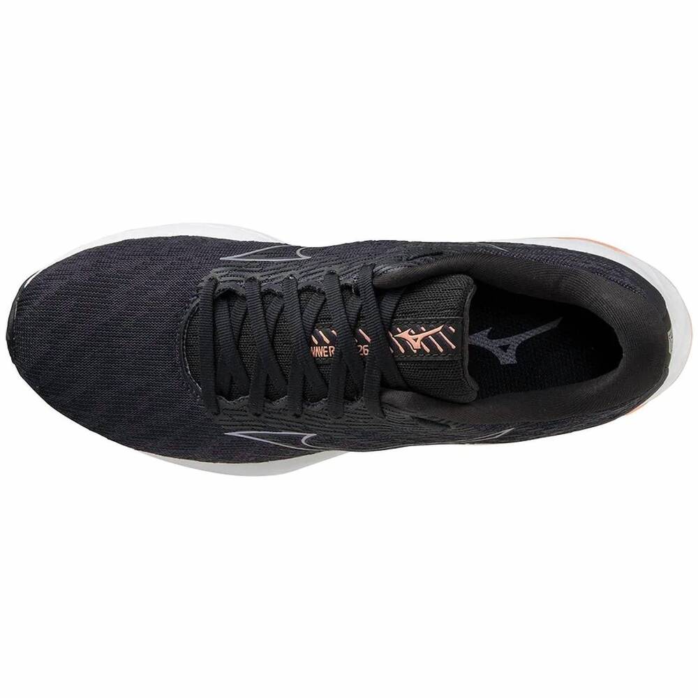 NEW MIZUNO women's wave rider 26 running shoes in odyssey grey/quiksilver - Picture 5 of 6